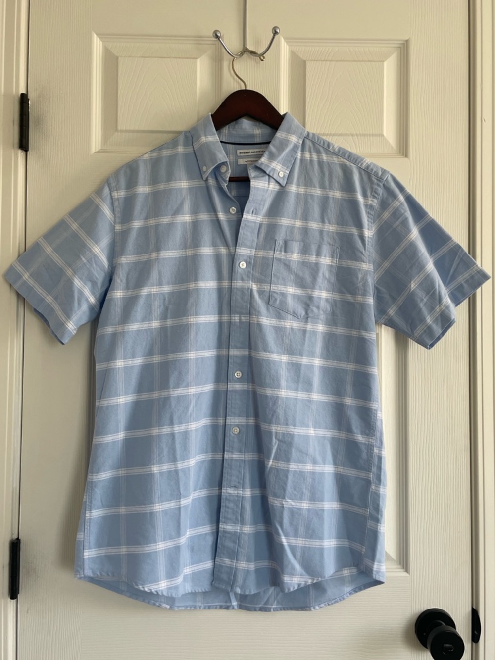 Blue Striped Button Down Shirt Men’s Medium Lightweight Summer Casual Preppy NWT